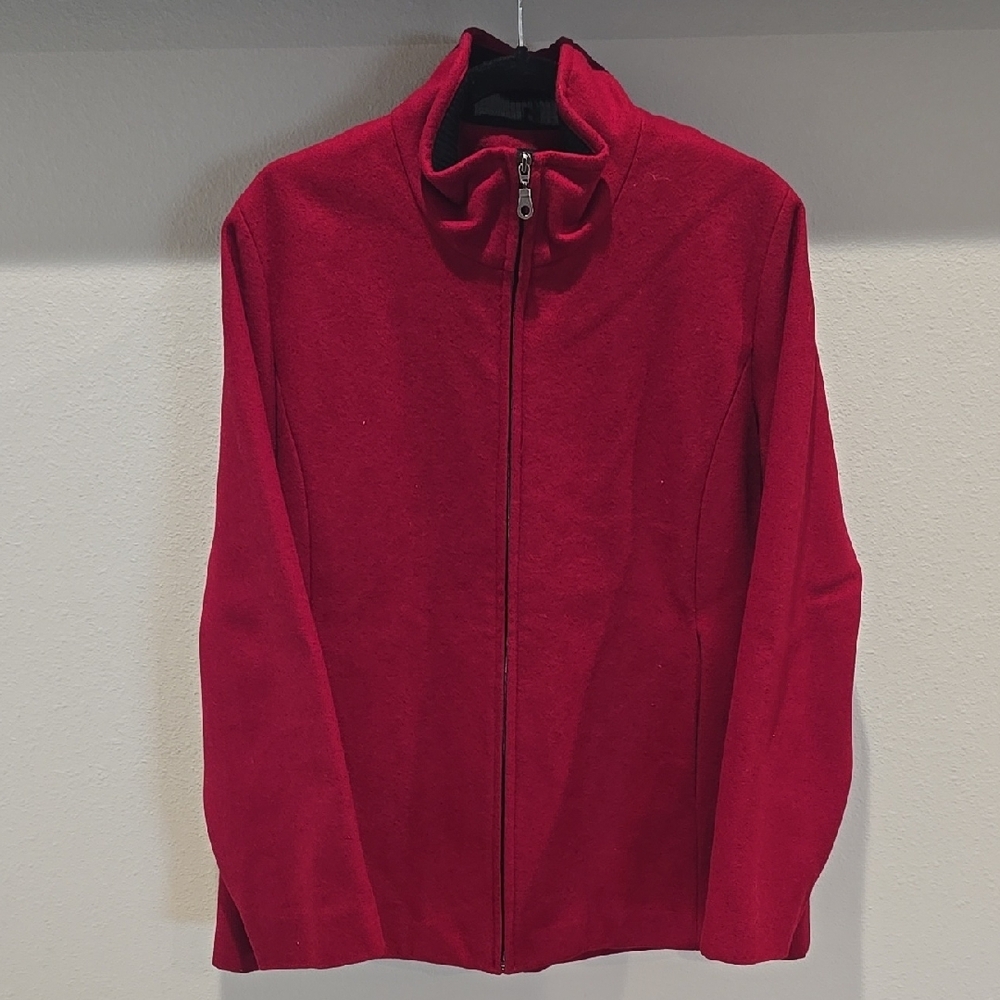 Red Wool Blend Jacket, Kristin Blake, Medium